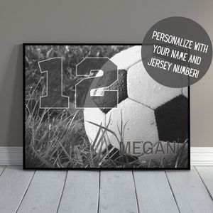 Personalized Soccer Art | Sports Wall Decor with Name | Sports Art | Athlete Room Decor | Soccer Poster | Soccer Gift | Kid&#39;s Room Decor