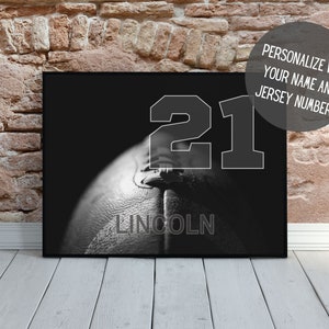 Personalized Football Wall Decor with Name | Custom Football Art with Name | Football Gift | Senior Night Gift | Kids Room Decor | PRINTABLE