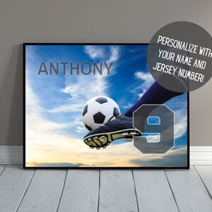 Personalized Soccer Poster | Soccer Wall Decor with Name | Team Gift | Senior Night | Sports Art | Athlete Kids Room Decor | PRINTABLE