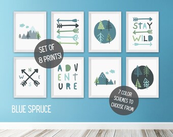 Adventure Awaits Nursery Decor | Wilderness Nursery Decor | Stay Wild | Nature Nursery Wall Art | Kids Room Decor | PRINTABLE