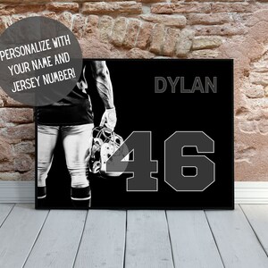 Benutzerdefinierte Sport Wanddeko mit Namen | Personalisierte Fußball Kunst | Team Geschenk | Sport Kunst | Fußball Poster | Kinderzimmer Dekor | DRUCKBAR