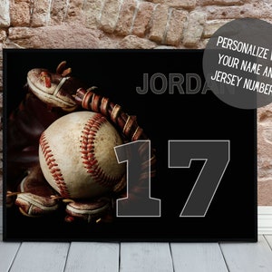 Customized Baseball Art | Sports Wall Decor with Name | Sports Art | Baseball Poster | Baseball Gift | Senior Night | Kids Room | PRINTABLE
