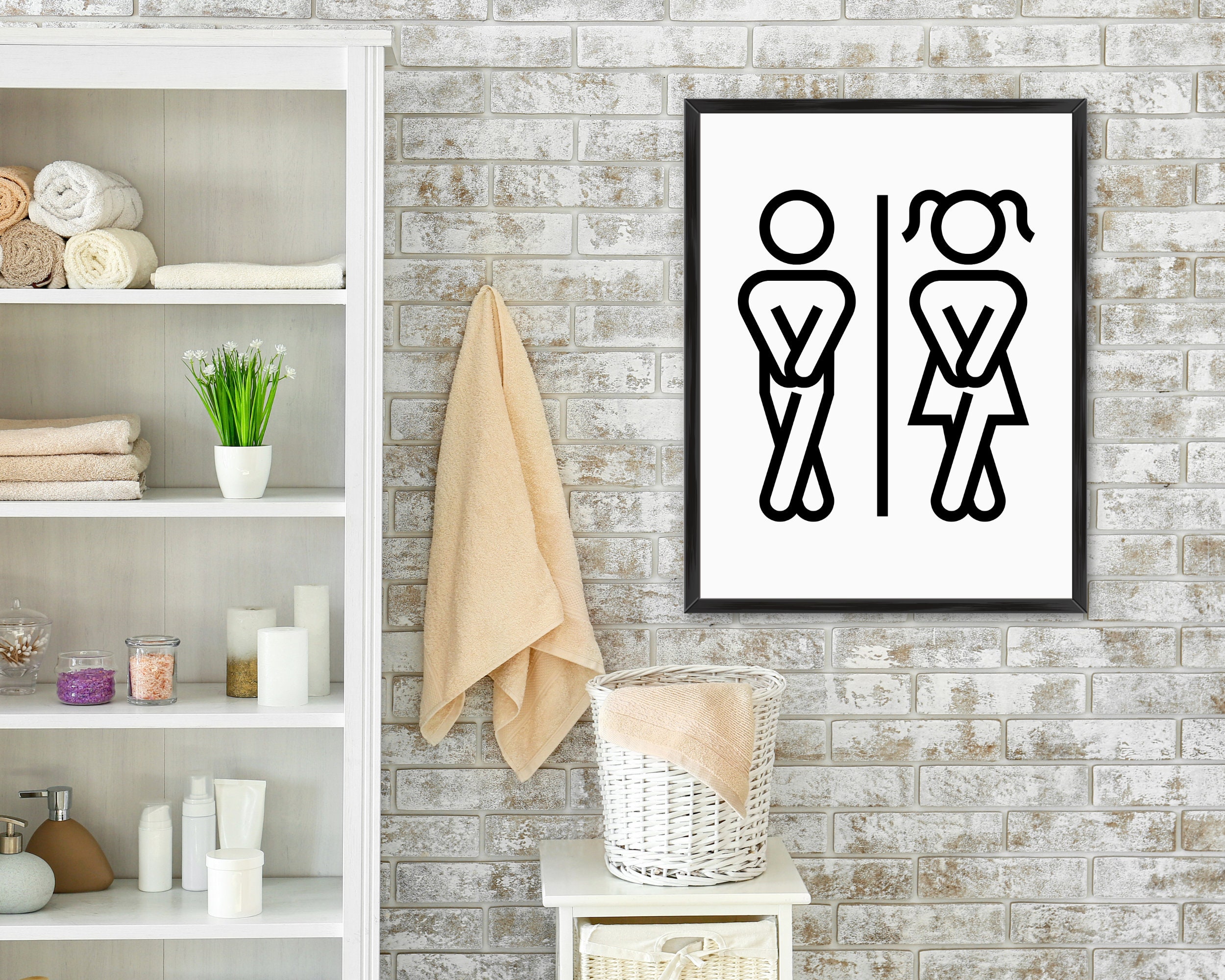 Funny Bathroom Sign Funny Bathroom Wall Art Funny Restroom Signs ...