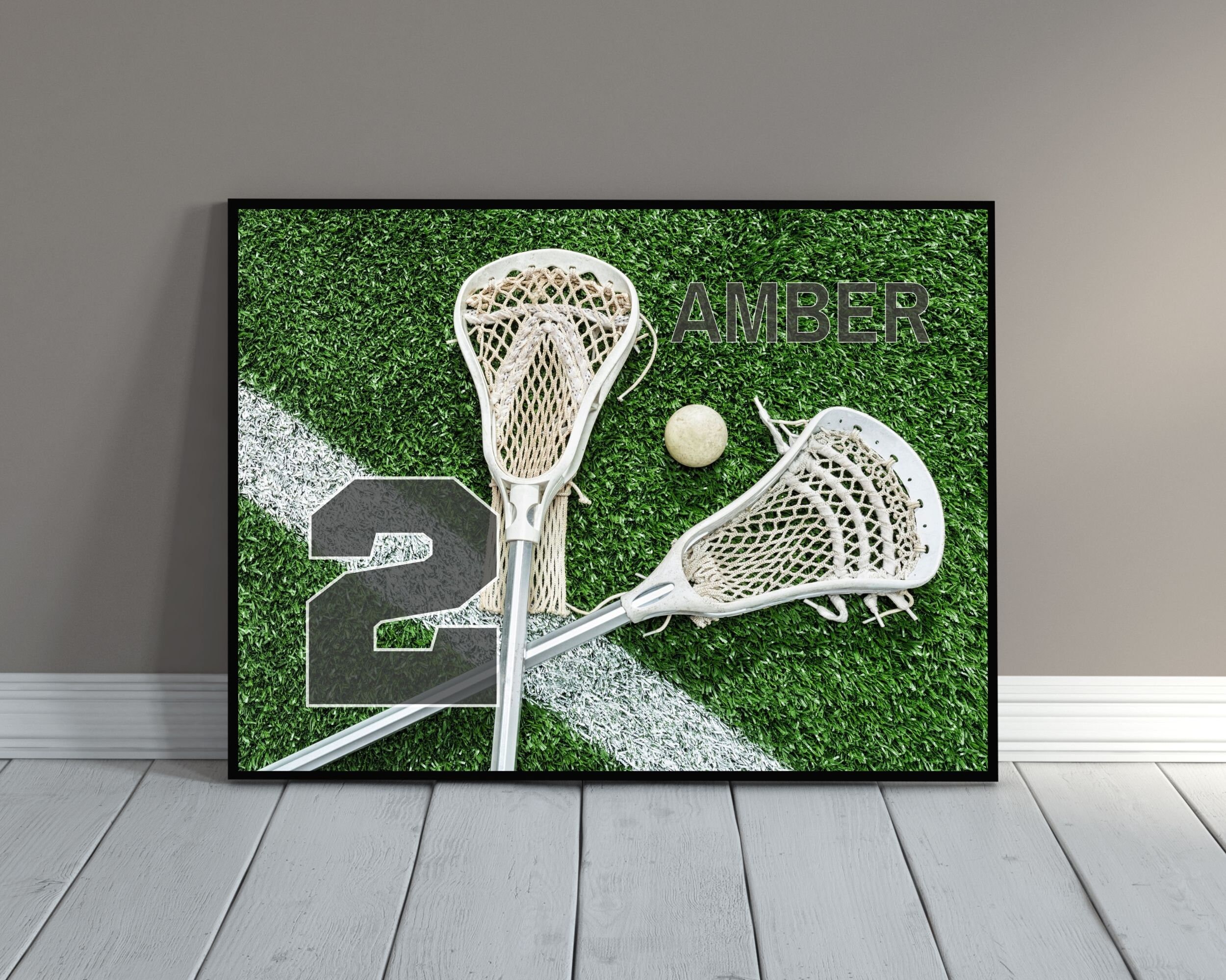 Personalized Sports Wall Decor With Name Custom Lacrosse Art Etsy