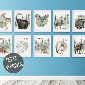 Wilderness Nursery Decor | Wilderness Wall Art | Forest Animals | Forest and Friends | Watercolor | Wilderness Kids Room Decor | PRINTABLE