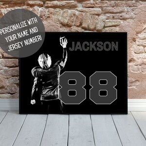 Benutzerdefinierte Sport Wanddeko mit Namen | Personalisierte Fußball Kunst | Team Geschenk | Sport Kunst | Fußball Poster | Kinderzimmer Dekor | DRUCKBAR