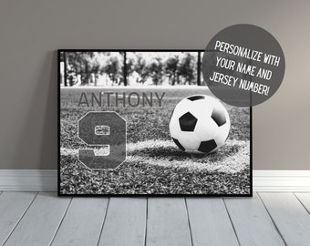 Customized Soccer Art | Sports Wall Decor with Name | Sports Art | Athlete Room Decor | Soccer Gift | Senior Night | Team Gift | PRINTABLE