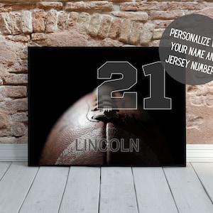 Personalized Football Wall Art | Sports Wall Decor with Name | Football Decor | Custom Football Poster | Football Gift | Senior Night Gift