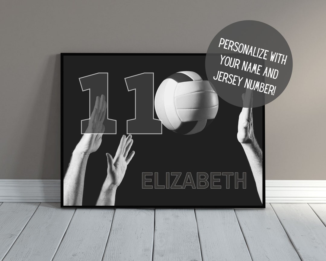 Custom Volleyball Art | Personalized Sports Wall Art With Name | Team ...
