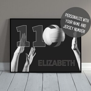 Custom Volleyball Art | Personalized Sports Wall Art with Name | Team Gift | Volleyball Poster | Volleyball Gift | Senior Night | PRINTABLE