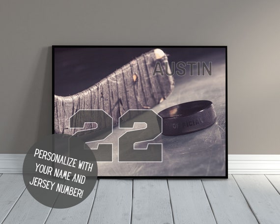 Personalized Hockey Art | Custom Hockey Gift | Sports Wall Decor with Name | Team Gift | Senior Night | Hockey Poster | PRINTABLE