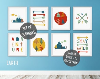 Adventure Awaits Nursery Decor | Wilderness Nursery Decor | Stay Wild | Nature Nursery Wall Art | Kids Room Decor | PRINTABLE