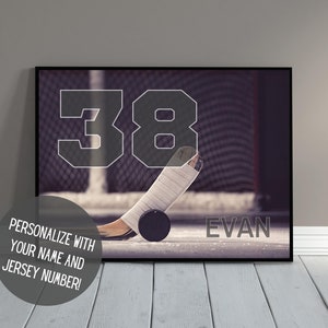 Personalized Hockey Wall Art | Hockey Decor with Name | Sports Art | Senior Night | Hockey Team Gift | Kid&#39;s Room Decor | PRINTABLE