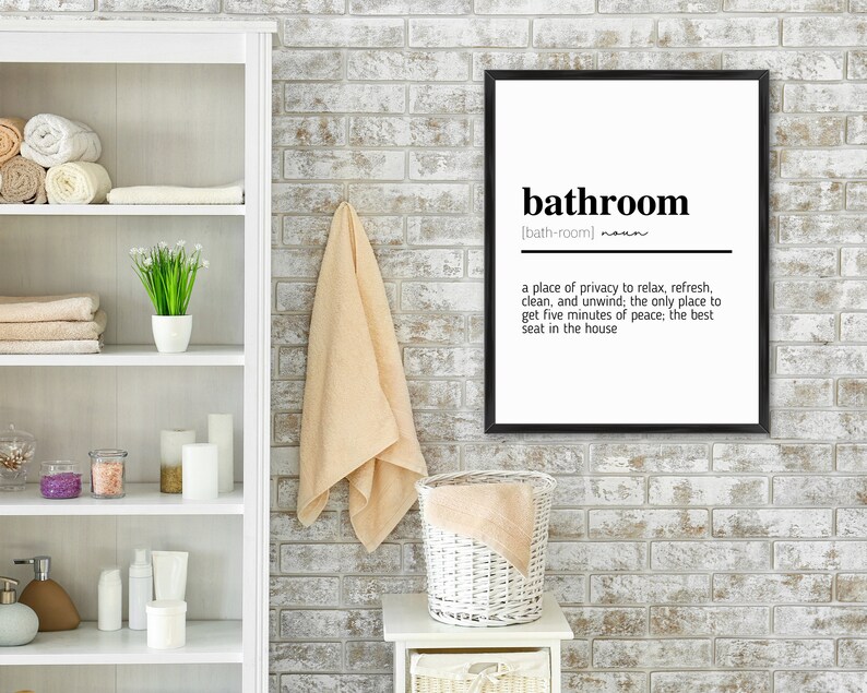 Bathroom Definition PRINTABLE Funny Bathroom Sign Funny Etsy España