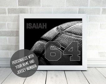 Personalized Basketball Art | Sports Wall Decor with Name | Sports Art | Senior Night | Basketball Team Gift | Kids Room Decor | PRINTABLE