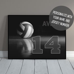 Customized Volleyball Art | Sports Wall Decor with Name | Volleyball Poster | Gift for Volleyball Player | Kids Room Decor | PRINTABLE