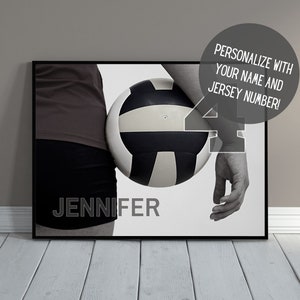 Personalized Volleyball Poster | Senior Night Gift | Sports Wall Art with Name | Sports Art | Volleyball Gift | Kid&#39;s Room Decor | PRINTABLE