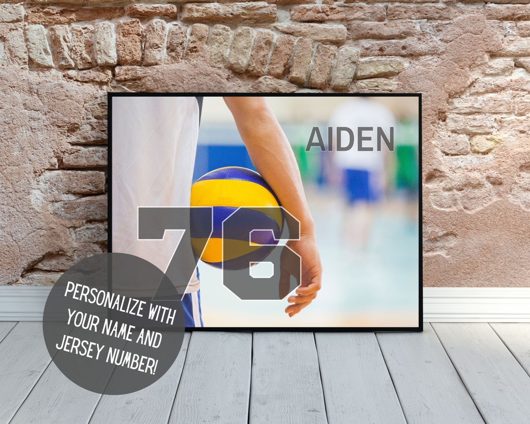 Personalized Volleyball Wall Art | Custom Sports Wall Decor With Name ...