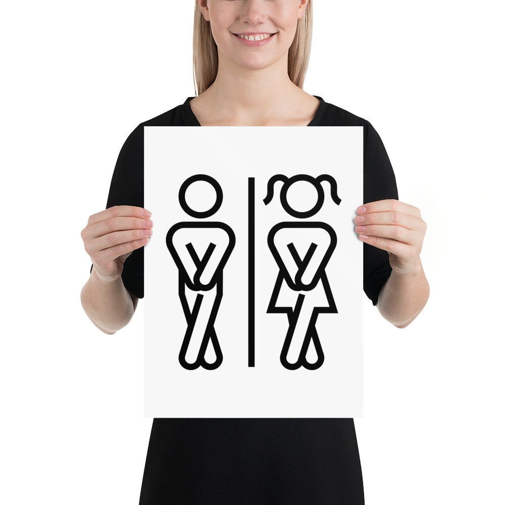 Funny Bathroom Sign Funny Bathroom Wall Art Funny Restroom Signs ...