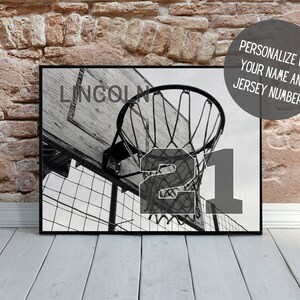 Personalized Basketball Art | Sports Wall Decor with Name | Sports Art | Basketball Gift | Senior Night | Kid&#39;s Room Decor | PRINTABLE
