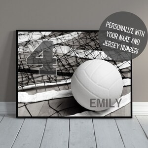 Customized Volleyball Wall Decor with Name | Volleyball Poster | Volleyball Gift | Team Gift | Senior Night | Kid&#39;s Room Decor | PRINTABLE