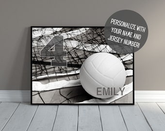 Customized Volleyball Wall Decor with Name | Volleyball Poster | Volleyball Gift | Team Gift | Senior Night | Kid's Room Decor | PRINTABLE