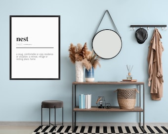 Décor de nid | Décor de ferme | Définition de Nest | Citation Nest | Home Sweet Home | La maison est l’endroit où le cœur est | Signe de nidification