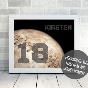 Personalized Softball Art | Sports Wall Decor with Name | Softball Art | Softball Poster | Team Gift | Kids Room | Senior Night | PRINTABLE