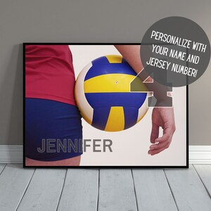 Personalized Volleyball Art | Team Gift | Sports Wall Decor with Name | Sports Art | Volleyball Poster | Kid&#39;s Room Decor | PRINTABLE
