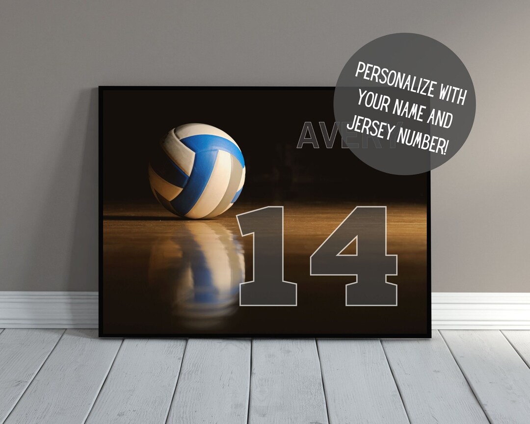Custom Volleyball Poster | Personalized Sports Wall Decor With Name ...