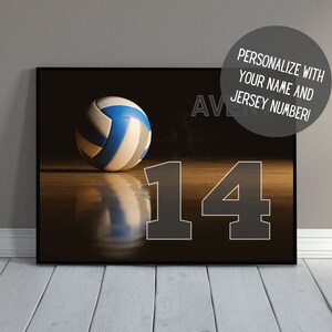 Custom Volleyball Poster | Personalized Sports Wall Decor with Name | Sports Art | Volleyball Poster | Volleyball Gift | Kid&#39;s Room Decor