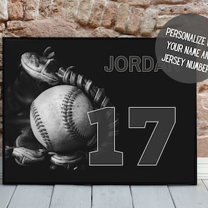 Personalized Baseball Art | Personalized Sports Wall Decor with Name | Custom Baseball Poster | Baseball Gift | Kids Room Decor | Sports Art