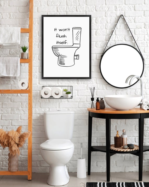 Funny Bathroom Sign Funny Bathroom Wall Art Funny Restroom Etsy