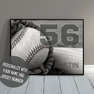 Personalized Baseball Art | Baseball Poster | Sports Wall Decor with Name | Baseball Team Gift | Senior Night | Baseball Gift | PRINTABLE