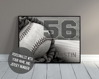 Personalized Baseball Art | Baseball Poster | Sports Wall Decor with Name | Baseball Team Gift | Senior Night | Baseball Gift | PRINTABLE