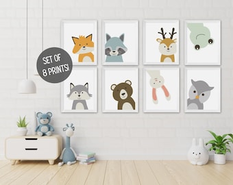 Woodland Animals Nursery Decor | Forest Animals Nursery Decor | Wilderness Nursery Decor | Forest Animals Wall Art | Woodland | PRINTABLE
