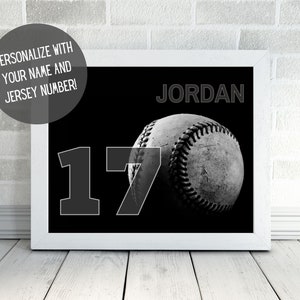 Personalized Baseball Wall Decor | Sports Art with Name | Senior Night | Baseball Team Gift | Kids Room Decor | Sports Art | PRINTABLE