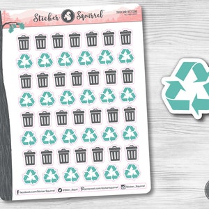 Stickers poubelle et recyclage | Erin condren agenda mensuel agenda journal calendrier déchets recycler les ordures décalcomanie SC.TRSH.0217