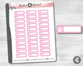 Pet Paw Print Planner Stickers: Blank Write-On Labels