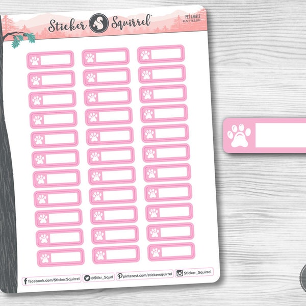 Blank Pet Paw Print Planner Stickers | erin condren emily ley monthly planner cat dog vet visit pets dog walking weekly planner SC.PTLB.1117