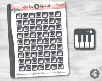 Piano Keyboard Planner Stickers | Music Practice, Rehearsal (63 pc)