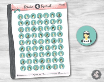 House Cleaning Planner Stickers: Maid Icon Stickers