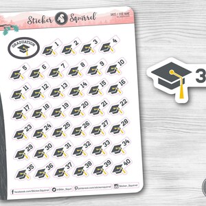 Graduation Countdown Planner Stickers - Numbers Days Until Grads High ...