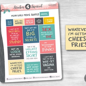 Mean Girls Movie Quotes Planner Stickers  - best top mean girl movie quotes quote planning organizer condren planners calendar SC.MGQS.0217