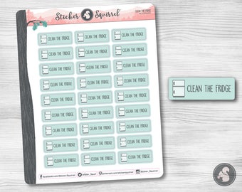 Refrigerator Cleaning Planner Stickers: Erin Condren Compatible