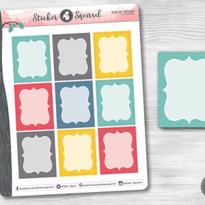 Blank Label Planner Stickers: Decorative Full Box Stickers for Erin Condren
