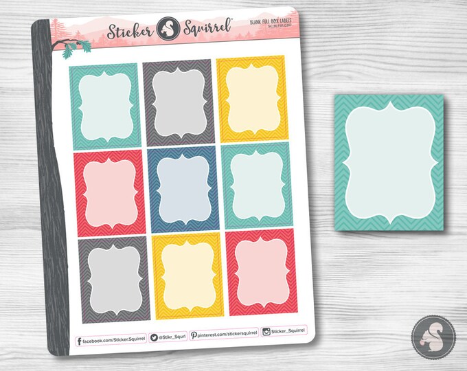 Box Length Stickers Full Box - Lined - Stickers for Planners - Etsy