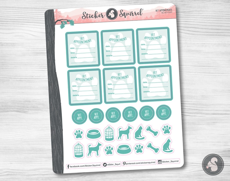 Download Vet Appointment Planner Stickers by Sticker Squirrel | Etsy
