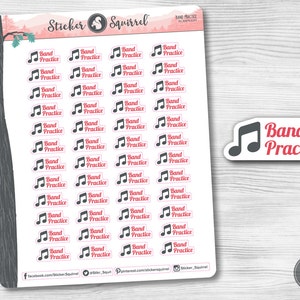 Band Practice Planner Stickers: Music Rehearsal Reminders