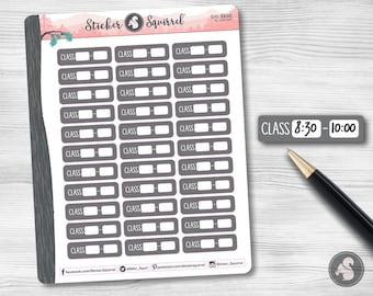 Class Schedule Planner Stickers: Write-In Reminders